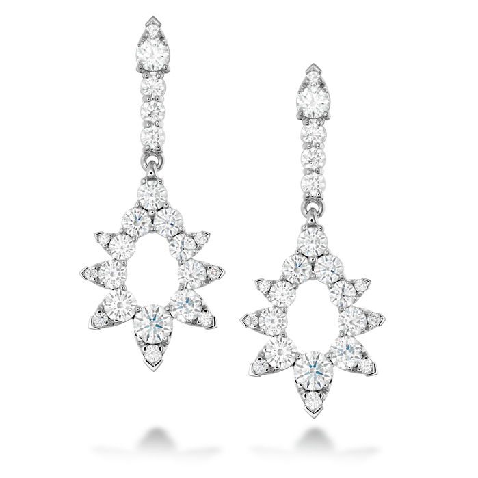 5.25 ctw. Aerial Pointed Diamond Drop Earrings in 18K White Gold