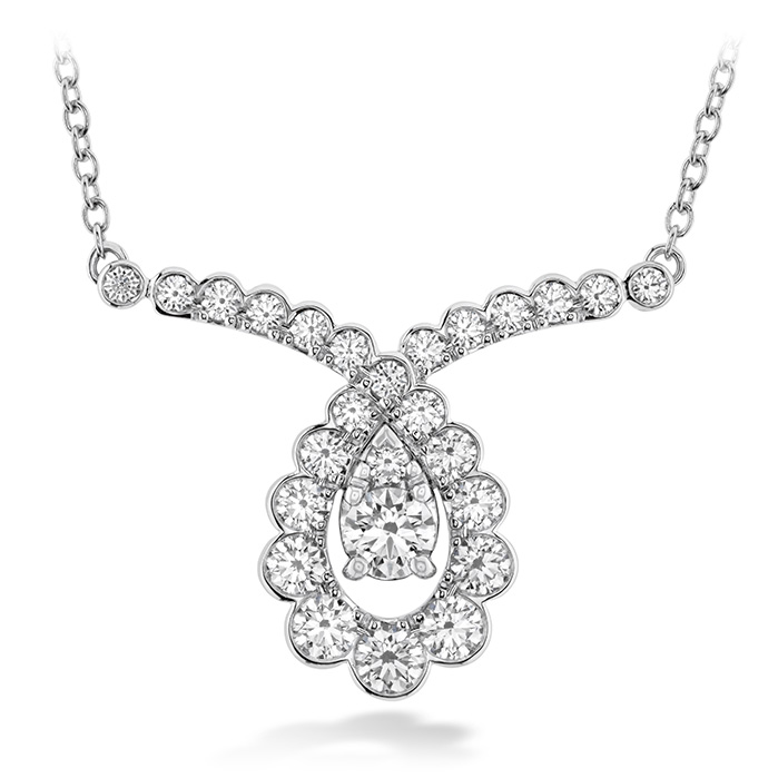 0.8 ctw. Aerial Regal Scroll Drop Necklace in 18K Rose Gold