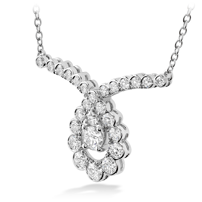 0.8 ctw. Aerial Regal Scroll Drop Necklace in 18K Rose Gold