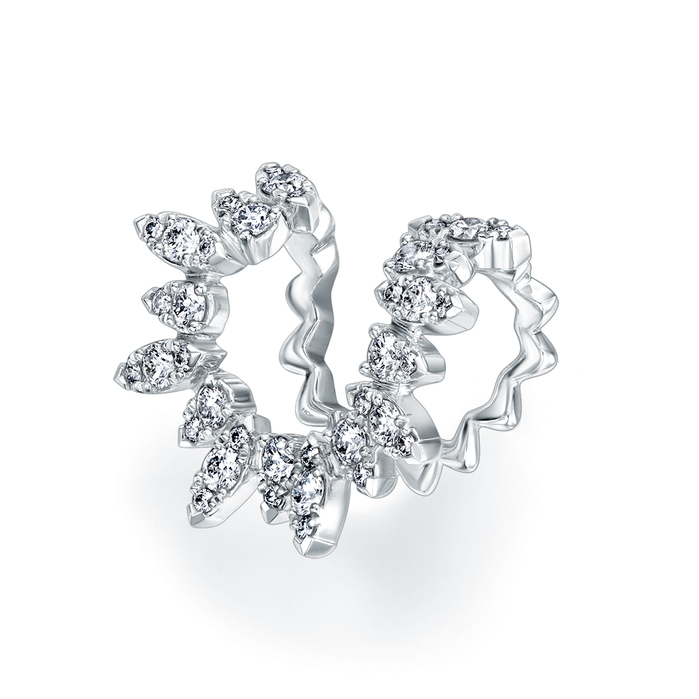 0.42 ctw. Aerial Sunburst Ear Cuff in 18K White Gold