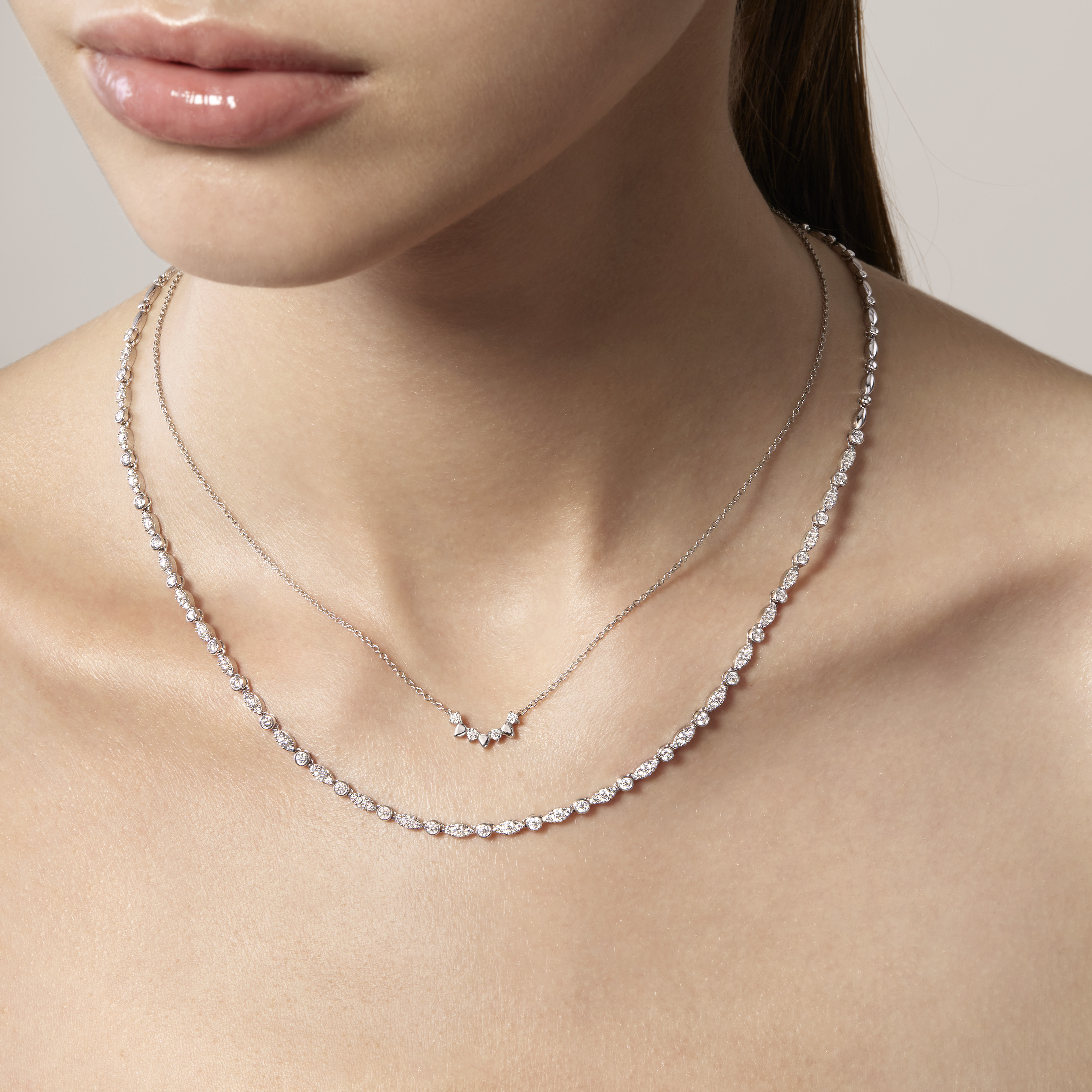 0.1 ctw. Aerial Solar Sunburst Pendant in 18K White Gold