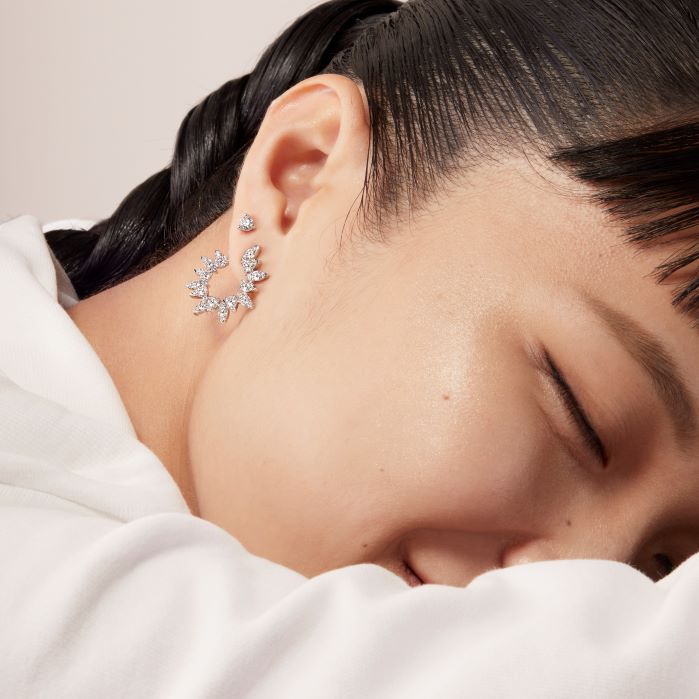 2.68 ctw. Aerial Sunburst Wrap Earring Large in 18K White Gold