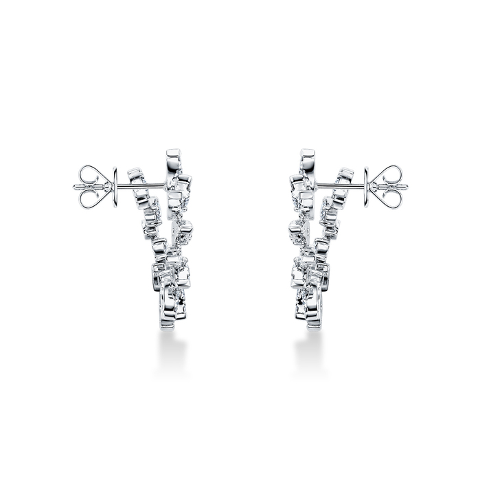 2.68 ctw. Aerial Sunburst Wrap Earring Large in 18K White Gold