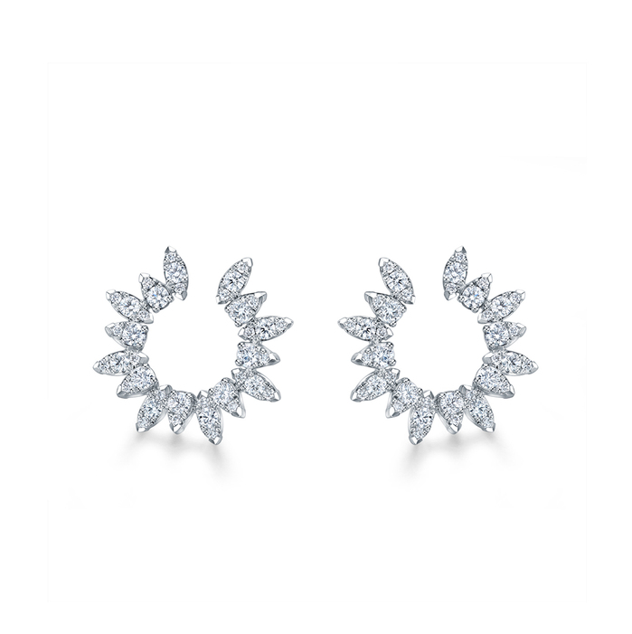 1.25 ctw. Aerial Sunburst Wrap Earring Small in 18K White Gold