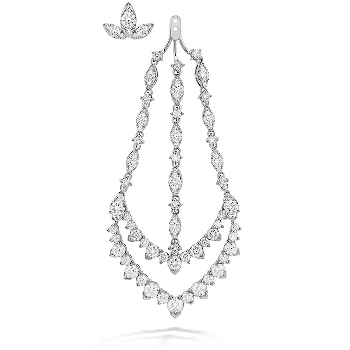 12.9 ctw. Aerial Triple Diamond Chandelier Earrings in 18K White Gold