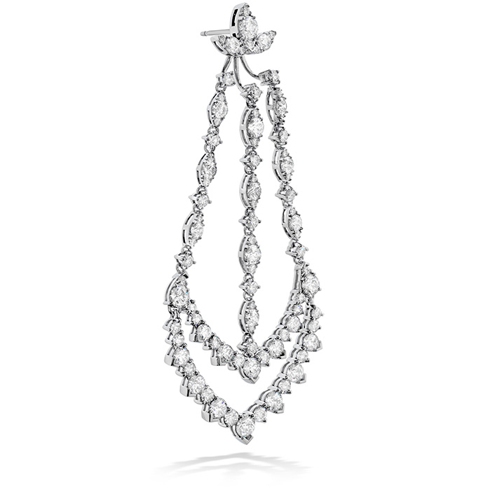 12.9 ctw. Aerial Triple Diamond Chandelier Earrings in 18K White Gold