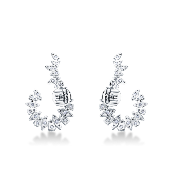 2.11 ctw. Aerial Twisted Sunburst Earrings in 18K White Gold