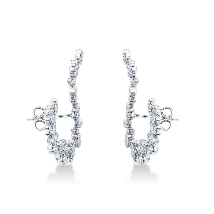 2.11 ctw. Aerial Twisted Sunburst Earrings in 18K White Gold