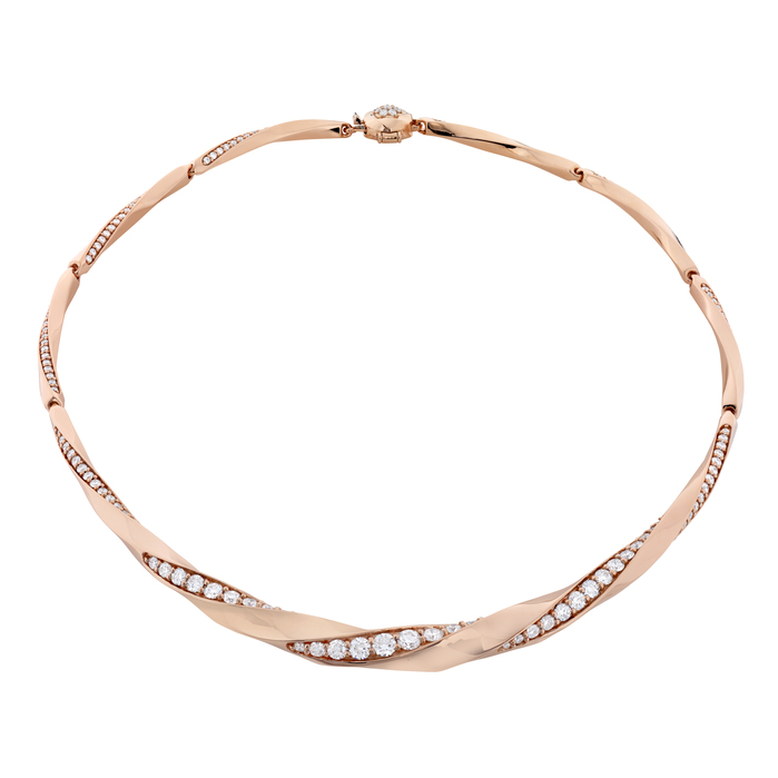 5.95 ctw. Atlantico Wave Line Necklace in 18K Rose Gold