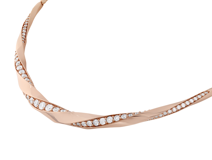 5.95 ctw. Atlantico Wave Line Necklace in 18K Rose Gold