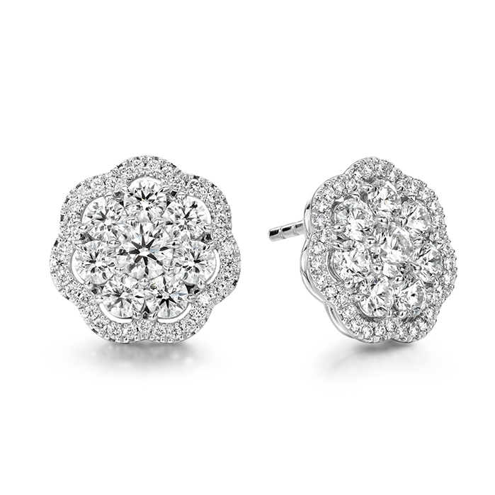 2.42 ctw. Aurora Cluster Earrings in Platinum