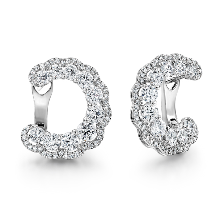 3.35 ctw. Aurora Hoop Earrings in 18K White Gold