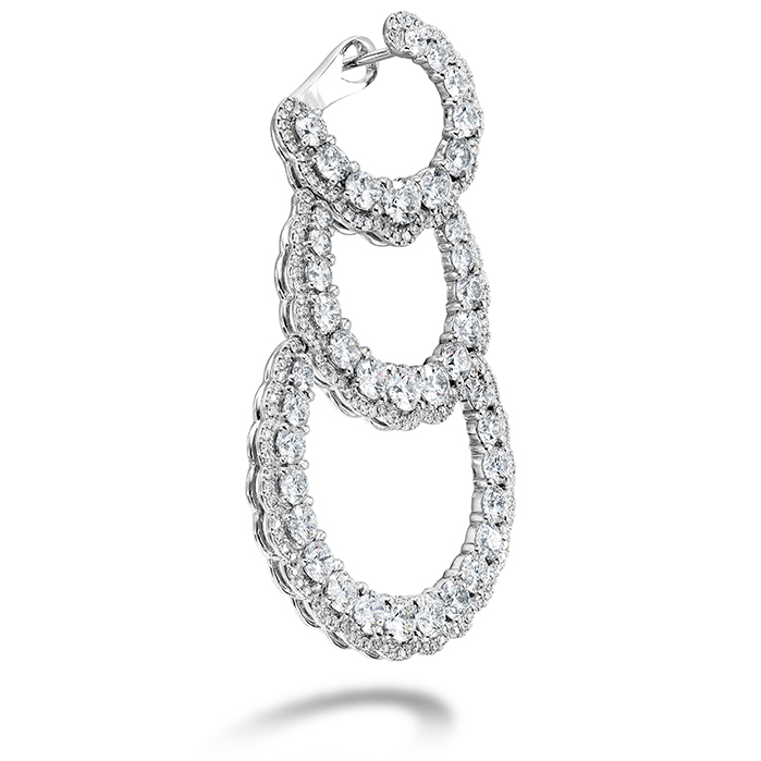 13.84 ctw. Aurora Triple Tier Hoop Earrings in 18K White Gold