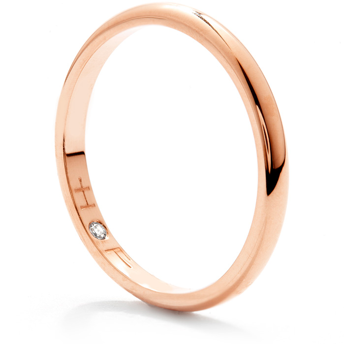 Ladies Half-Round Comfort Fit Band in 18K Rose Gold