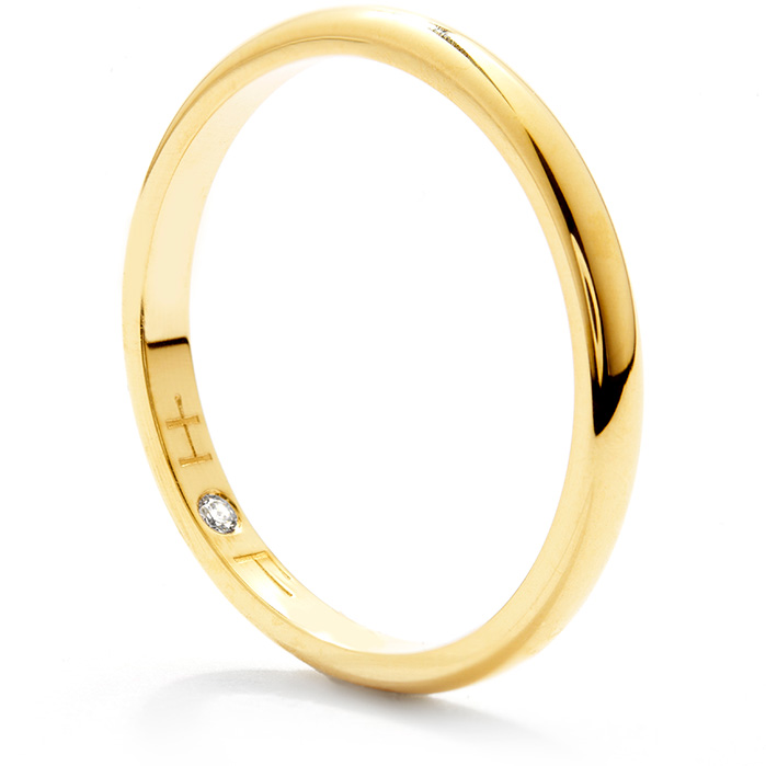 Ladies Half-Round Comfort Fit Band in 18K Yellow Gold