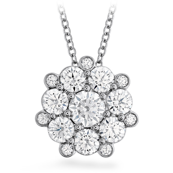 1.45 ctw. Beloved Cluster Diamond Pendant in 18K White Gold