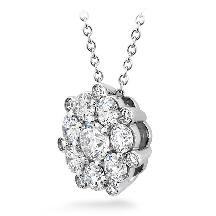1.45 ctw. Beloved Cluster Diamond Pendant in 18K White Gold