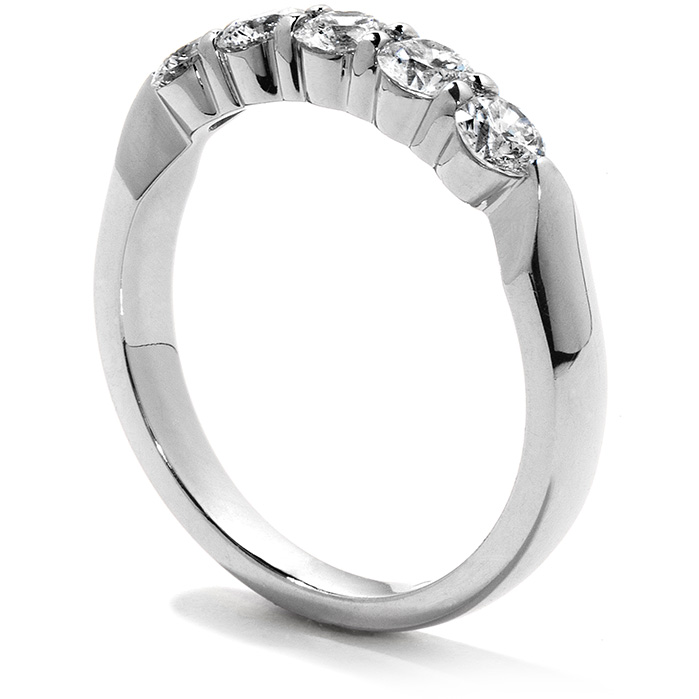 1.5 ctw. Five-Stone Wedding Band in 18K White Gold-2