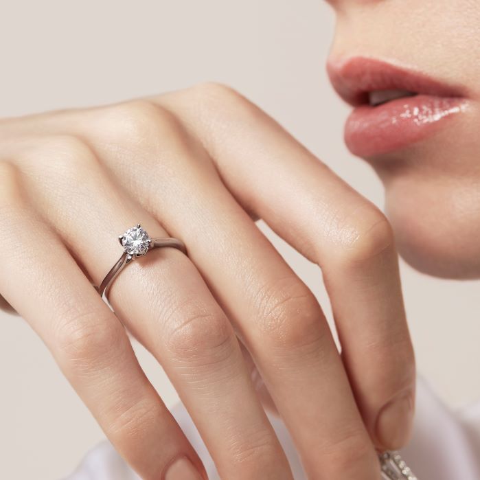 Camilla 4 Prong Engagement Ring - Mounting Only in 18K White Gold-2