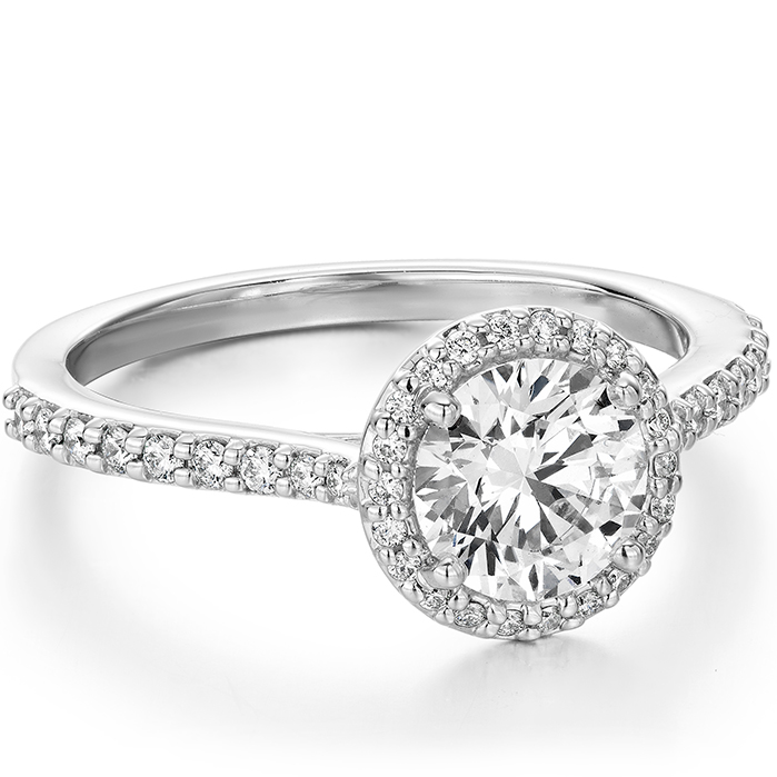 0.22 ctw. Camilla Halo Diamond Engagement Ring in 18K White Gold