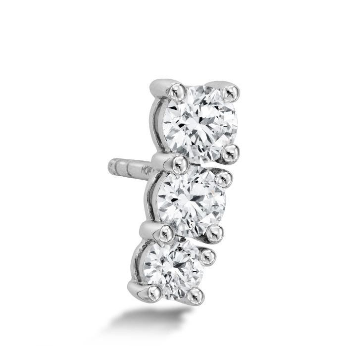 1.21 ctw. Cascade Earring Climber 3 Stone in 18K White Gold