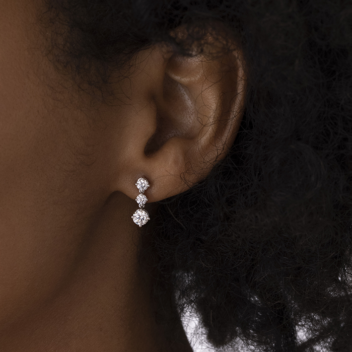 0.94 ctw. Cascade Mini Drop Earrings in 18K Rose Gold