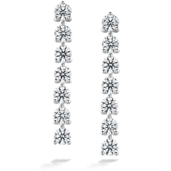 2.45 ctw. Cascade Stiletto Earring 7 Stone in 18K White Gold