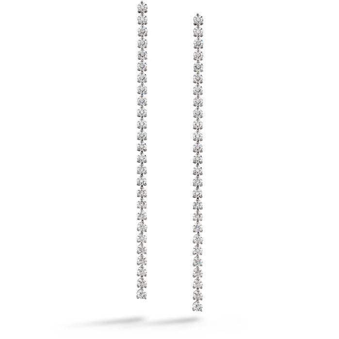 7.8 ctw. Cascade Stiletto Earring in 18K White Gold