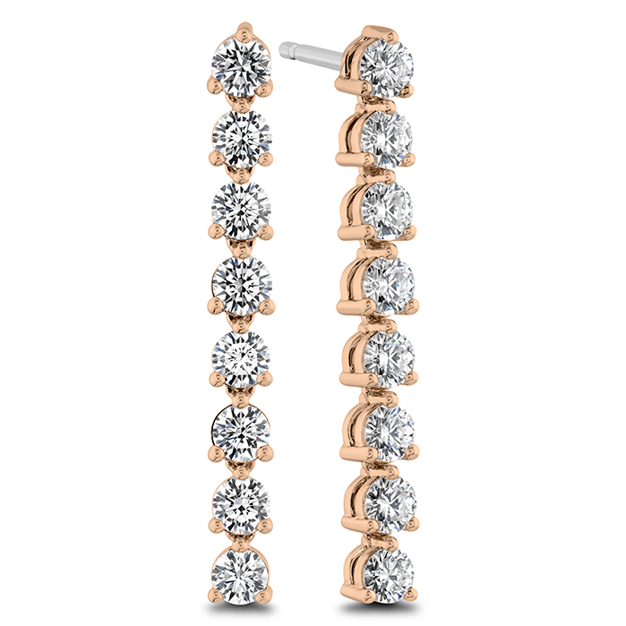 1.3 ctw. Cascade Small Stiletto Earrings in 18K Rose Gold