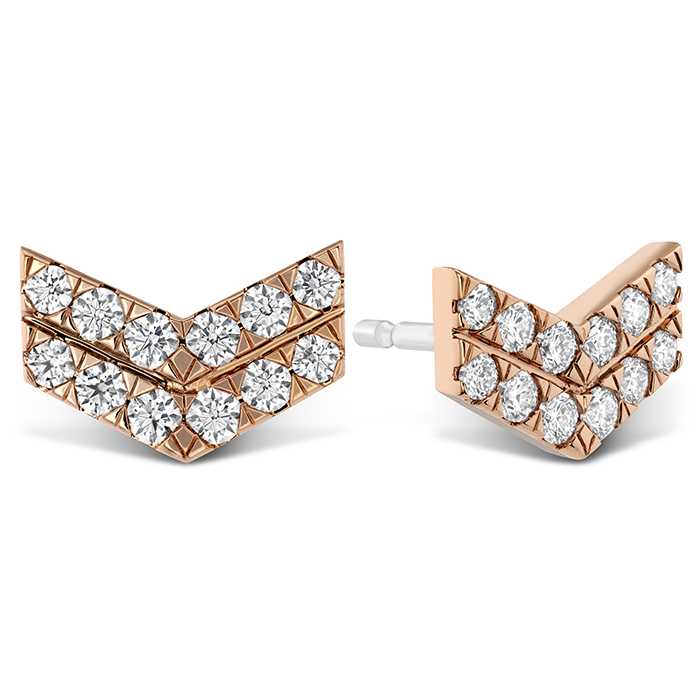 0.34 ctw. Charmed Chevron Earrings in 18K Rose Gold