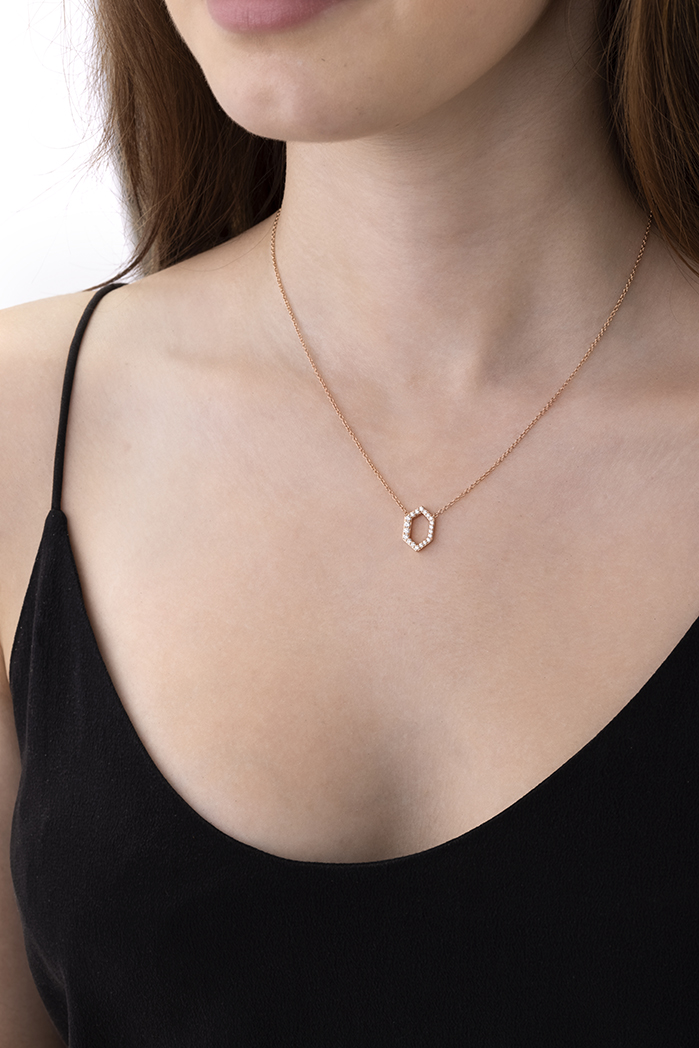 0.21 ctw. Charmed Hex Pendant in 18K Yellow Gold