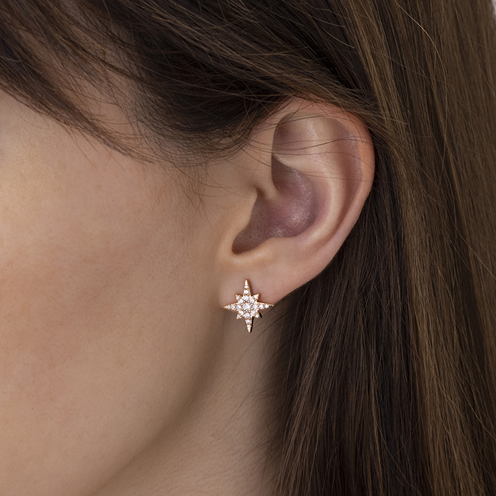 0.43 ctw. Charmed Starburst Earrings in 18K Rose Gold