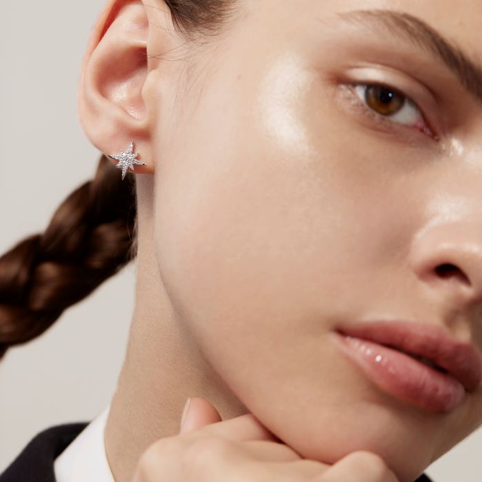 0.43 ctw. Charmed Starburst Earrings in 18K White Gold