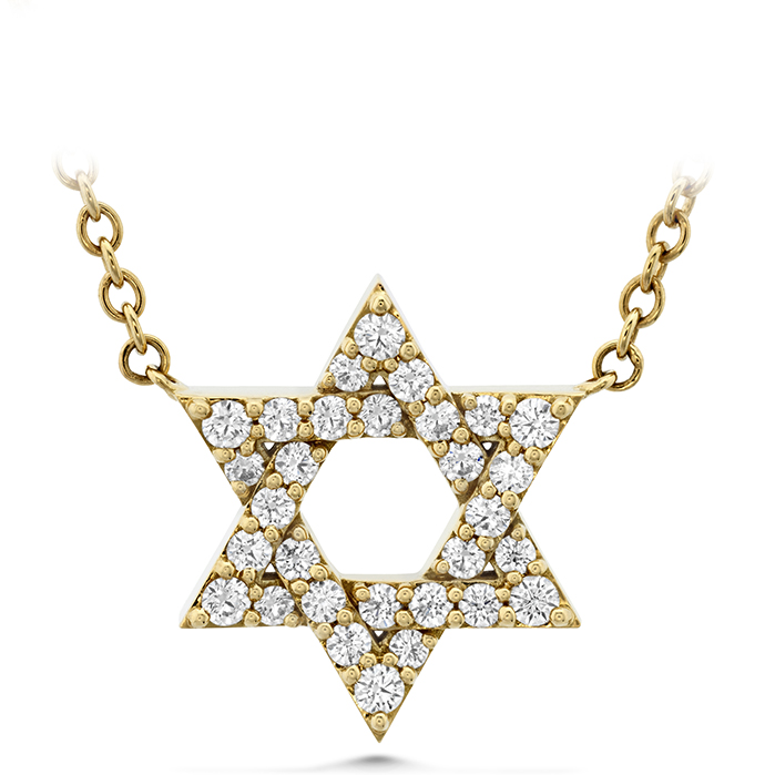 0.17 ctw. Charmed Star of David Pendant in 18K Yellow Gold