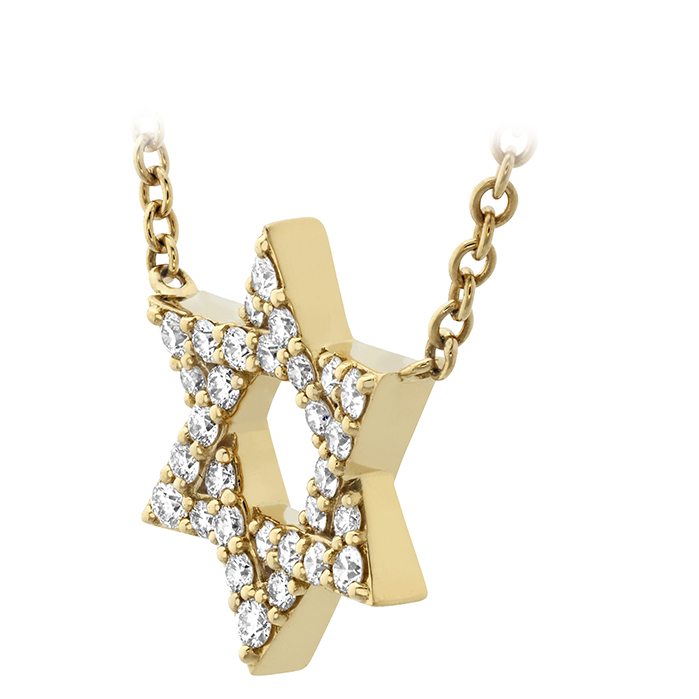 0.17 ctw. Charmed Star of David Pendant in 18K Yellow Gold