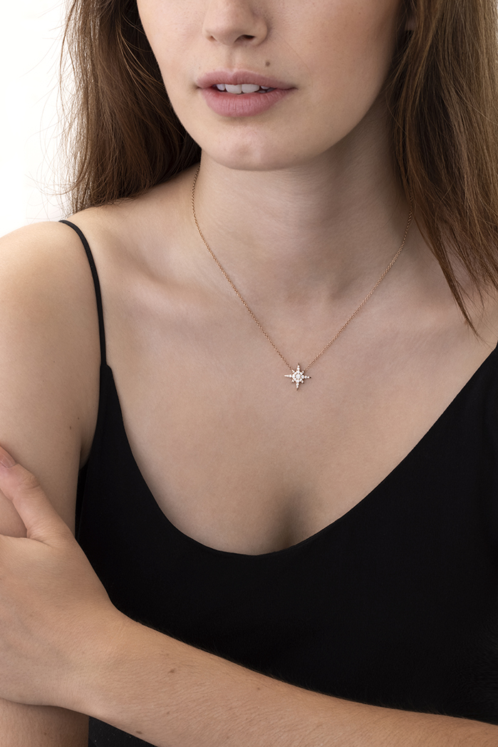 0.31 ctw. Charmed Starburst Pendant in 18K White Gold