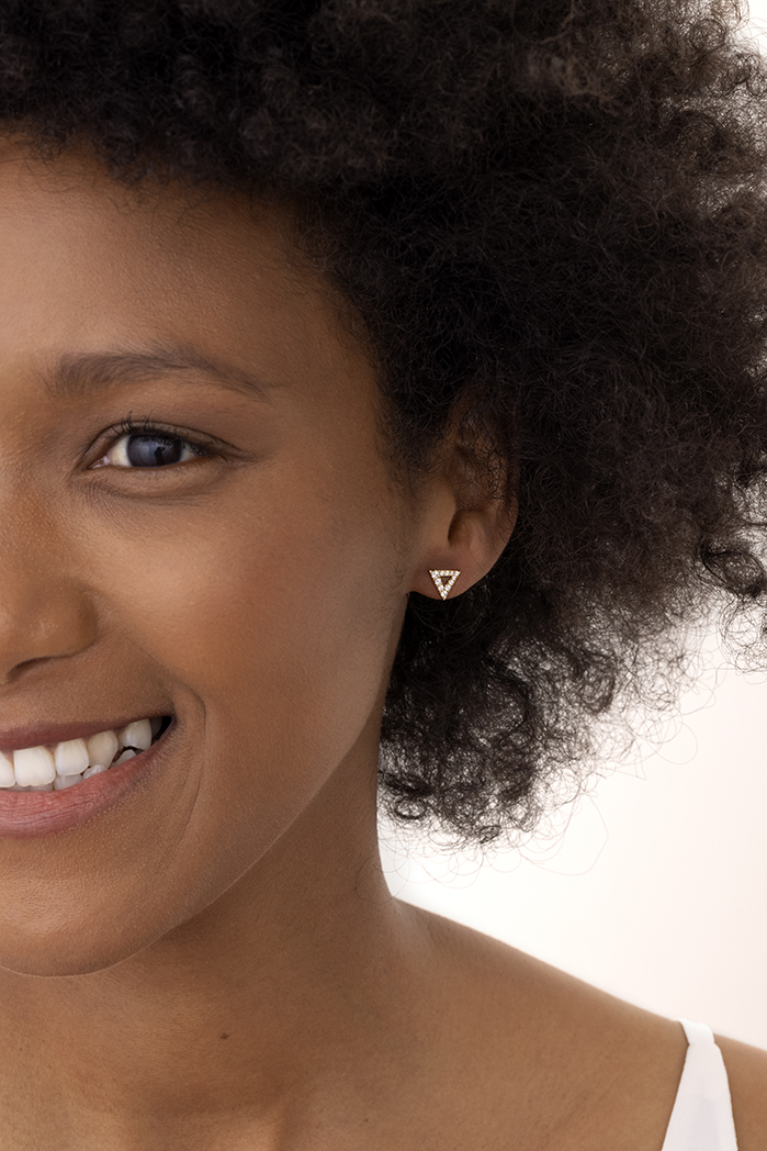 0.2 ctw. Charmed Triangle Earrings in 18K Yellow Gold