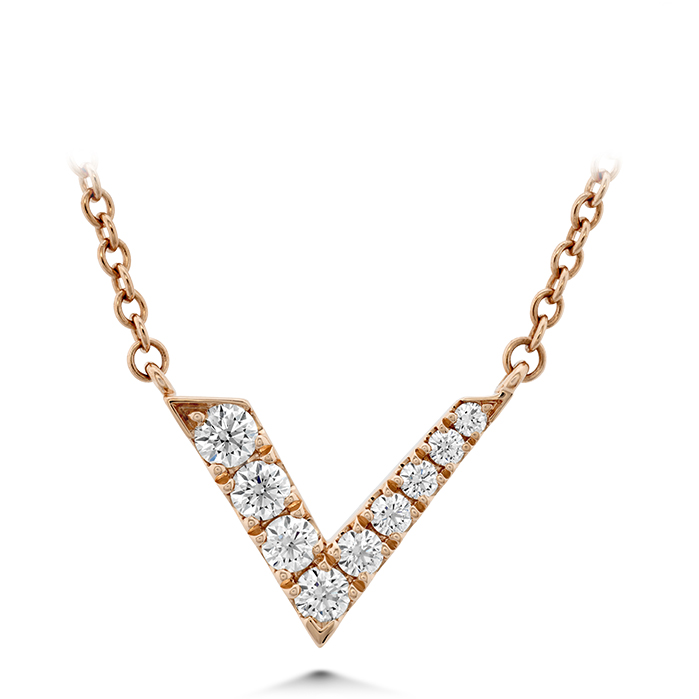 0.19 ctw. Charmed V Pendant in 18K Rose Gold