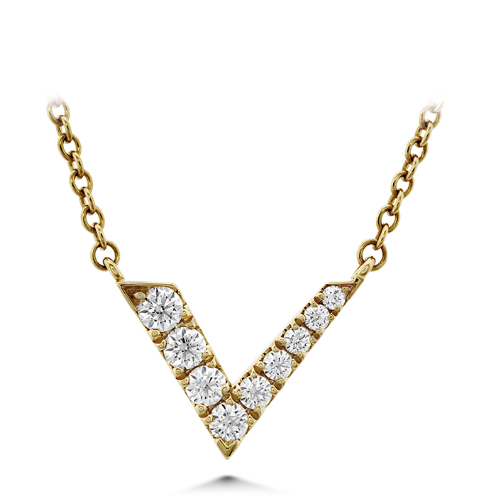 0.19 ctw. Charmed V Pendant in 18K Yellow Gold