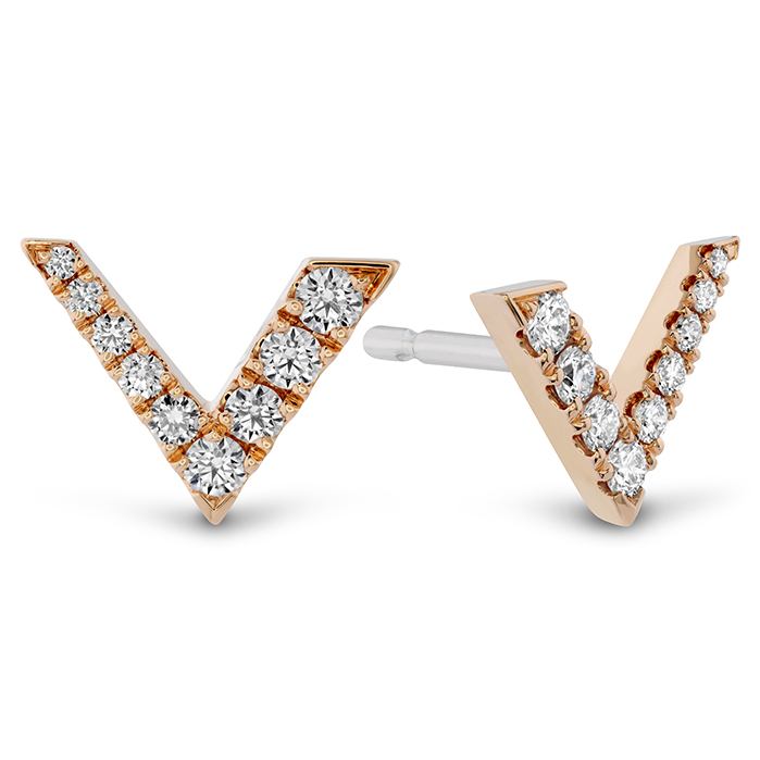 0.17 ctw. Charmed V Earrings in 18K Rose Gold