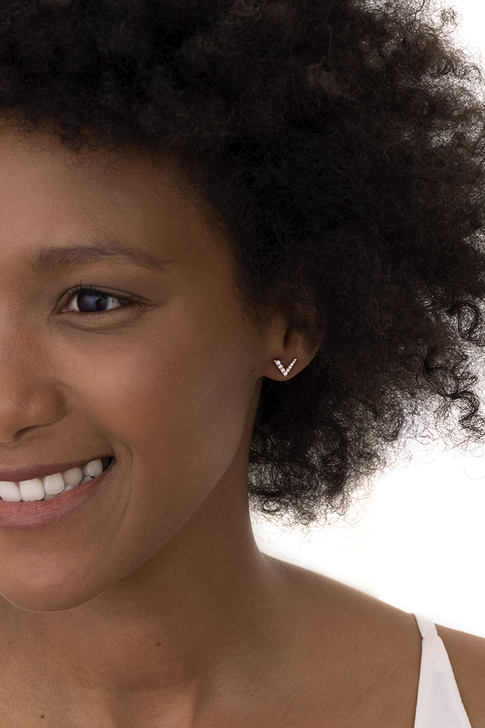 0.17 ctw. Charmed V Earrings in 18K Rose Gold