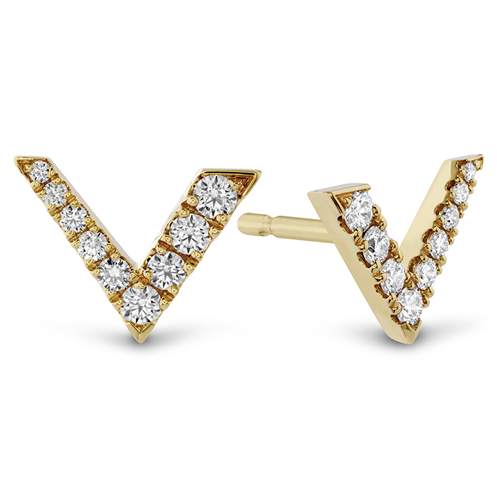 0.17 ctw. Charmed V Earrings in 18K Yellow Gold