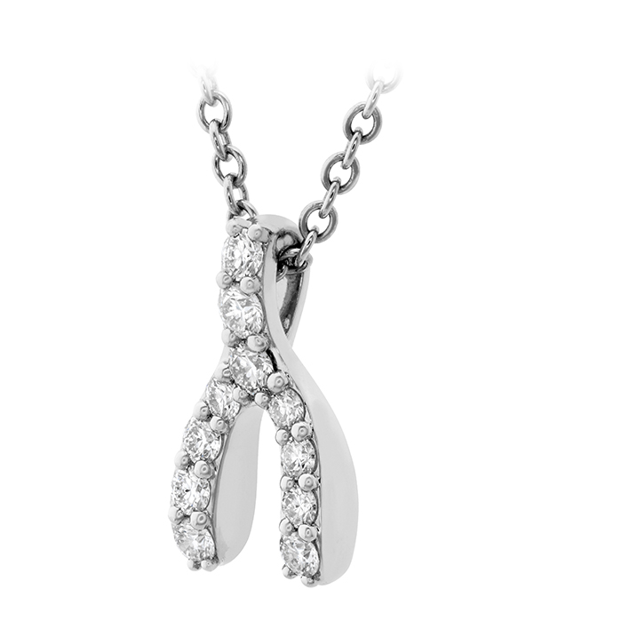 Charmed Wishbone Pendant in 18K Rose Gold