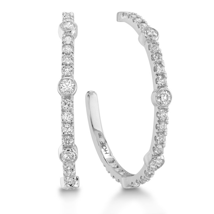 1.85 ctw. Copley Large  Bezel Hoop Earrings in 18K Yellow Gold