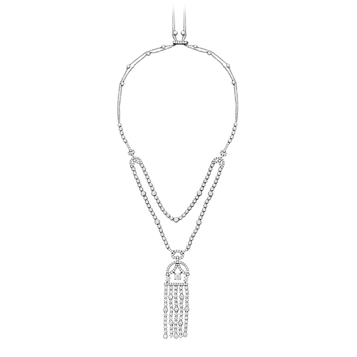 21.2 ctw. Copley Tassel Diamond Necklace in 18K White Gold