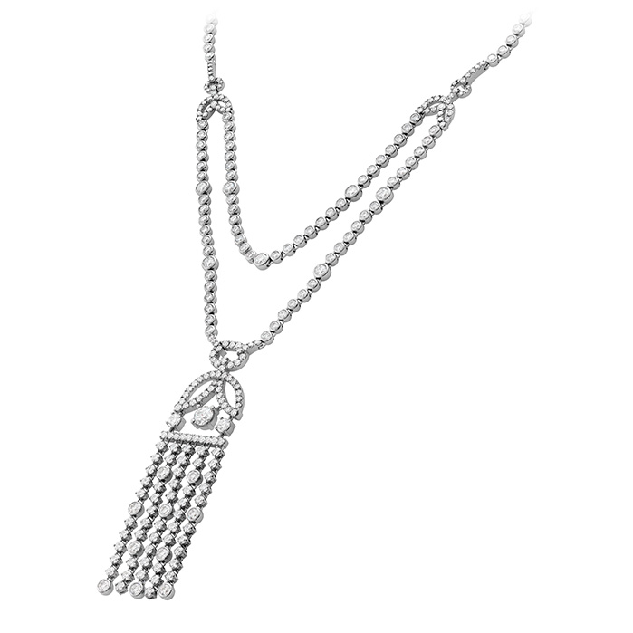 21.2 ctw. Copley Tassel Diamond Necklace in 18K White Gold