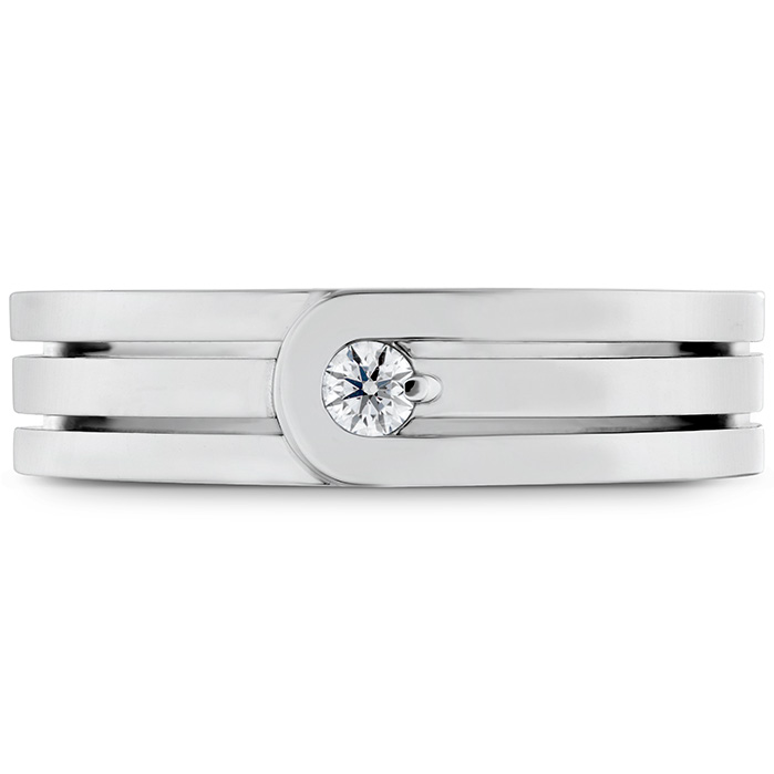 0.08 ctw. Coupled Encompass Triple Row Band 6mm in 18K Yellow Gold