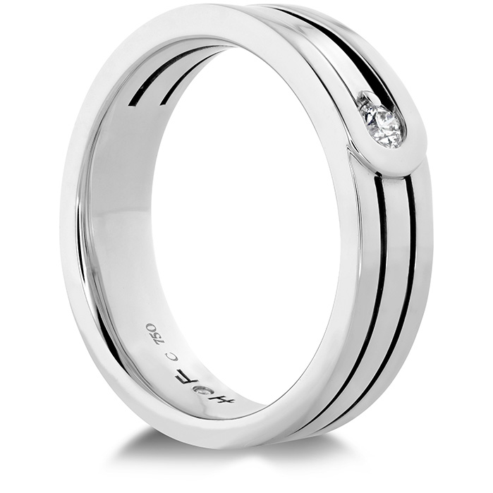 0.08 ctw. Coupled Encompass Triple Row Band 6mm in 18K Yellow Gold