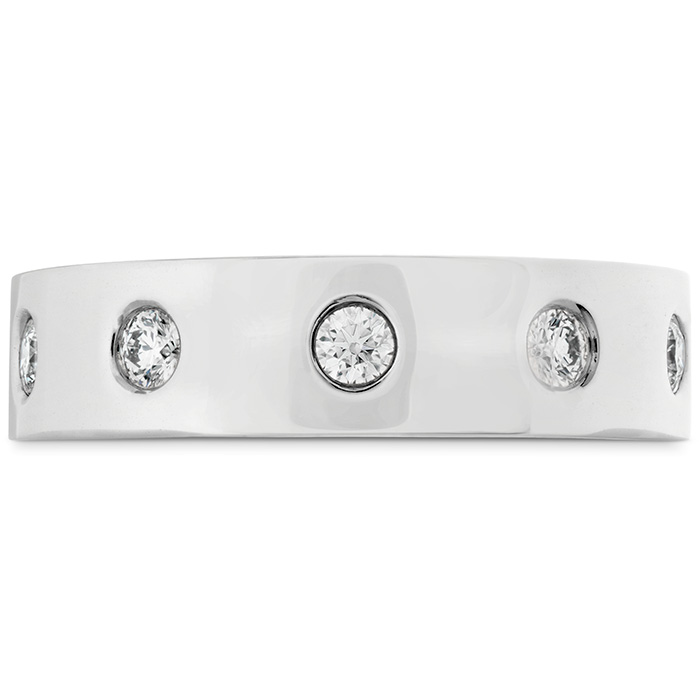 0.31 ctw. Coupled Multi Diamond Flat Burnish Band 6mm in Platinum