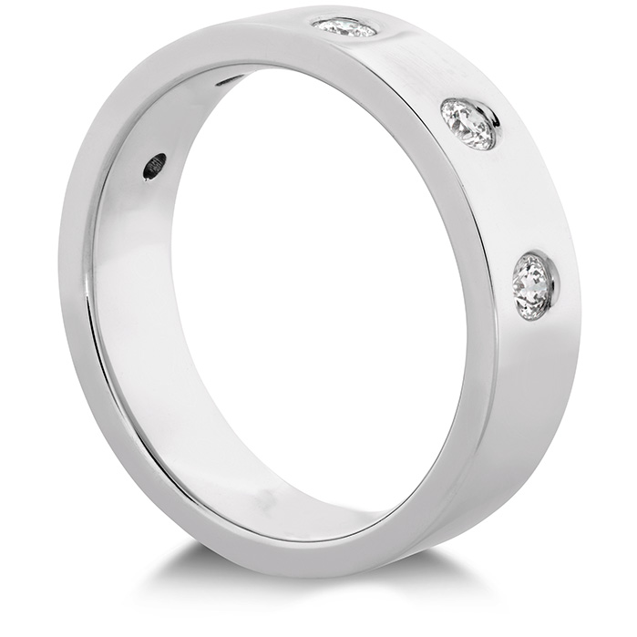 0.31 ctw. Coupled Multi Diamond Flat Burnish Band 6mm in Platinum